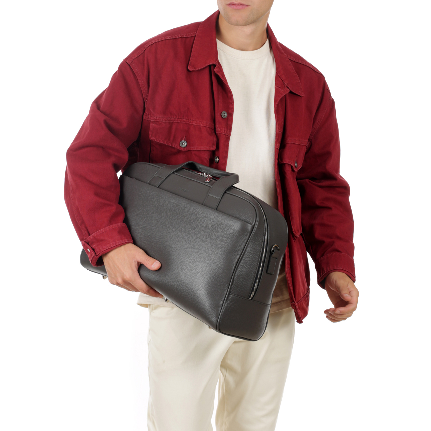 Кожаная дорожная сумка с плечевым ремнем Stevens 