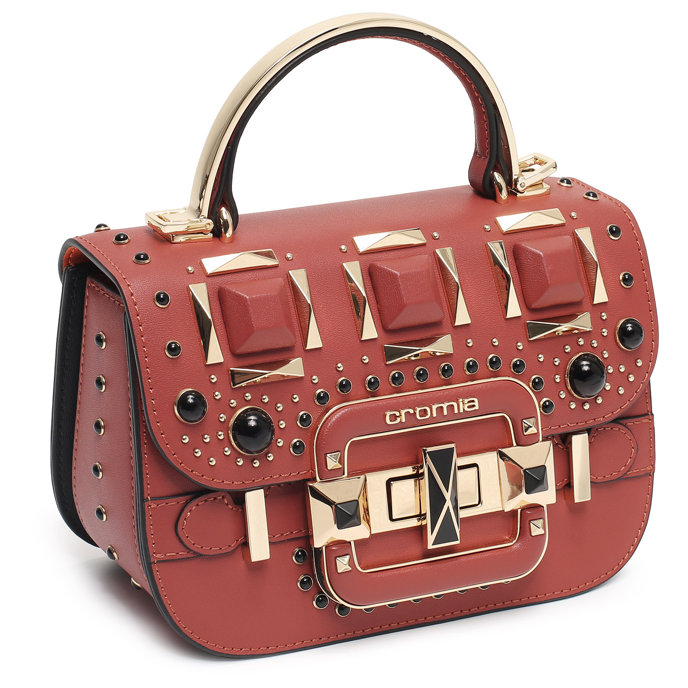Кожаная сумка с клепками Cromia It Carrie