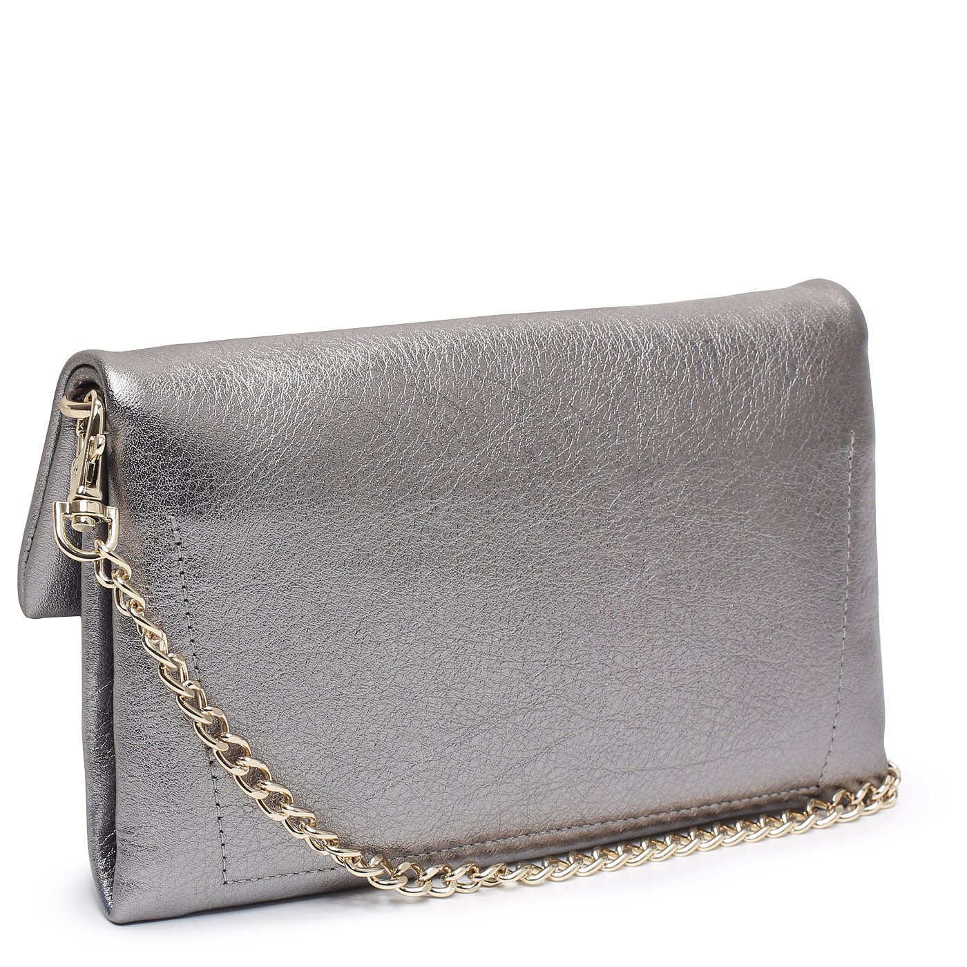 Кожаный клатч с цепочкой Aurelli Soft