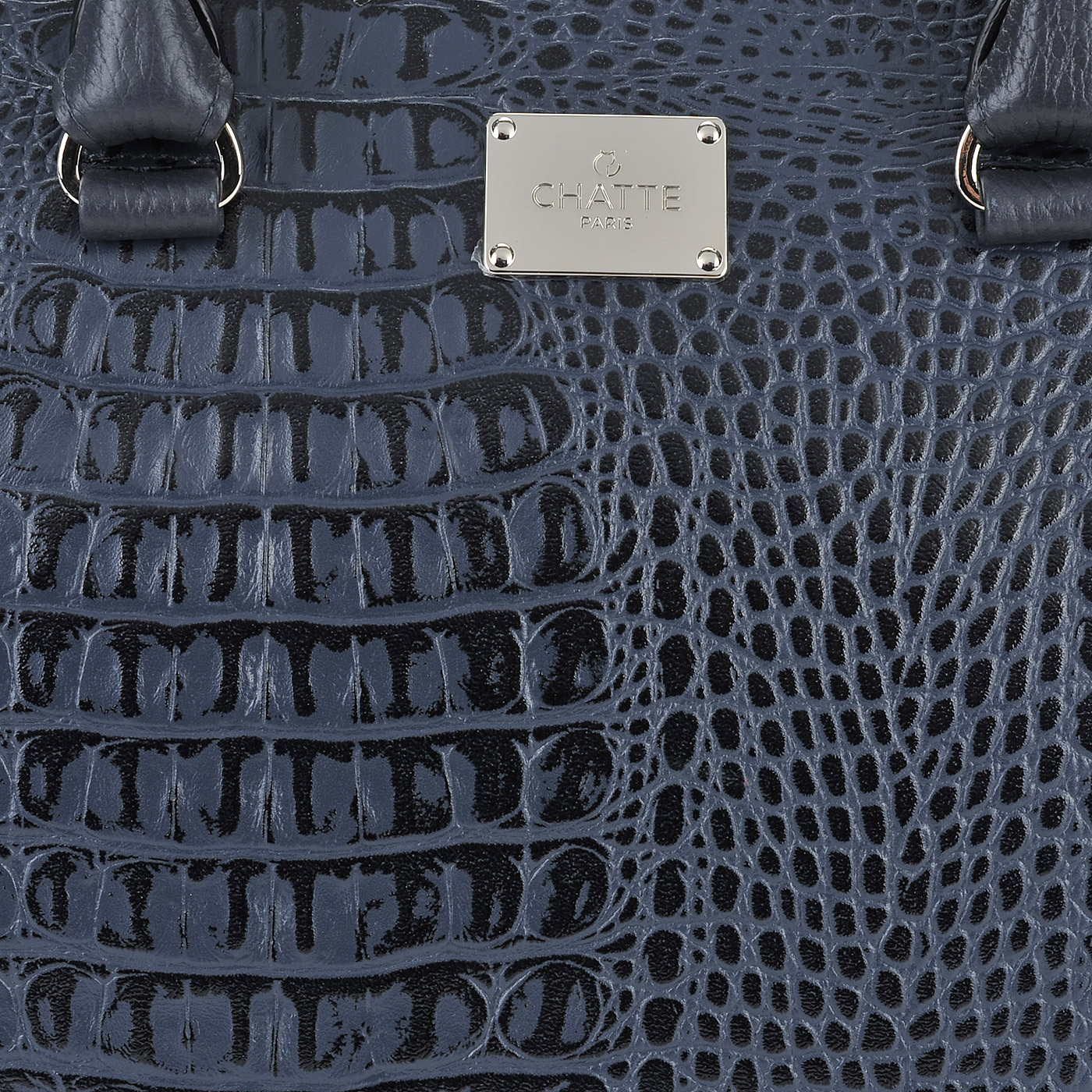Женская синяя сумка с отделкой под крокодиловую кожу Chatte 